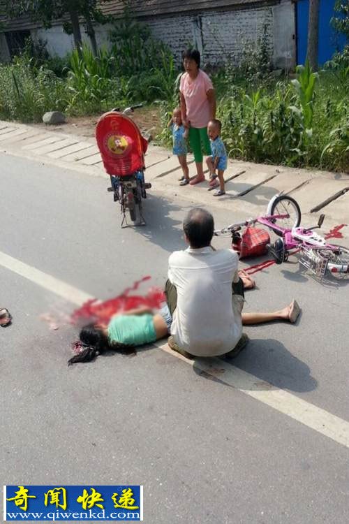 临沭:一骑自行车十岁女孩遭碾压身亡