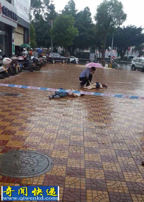 网络现场图片:安溪一男女牵手跳楼双亡 称来世再做夫妻