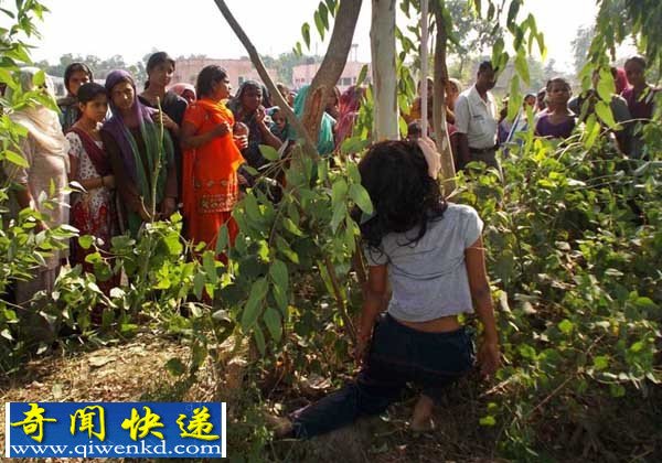 印度再发少女遭强奸被杀悬挂树上惨案(案发现场组图)