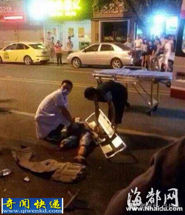 福建街头惨烈车祸现场一男子被车撞断腿后身亡