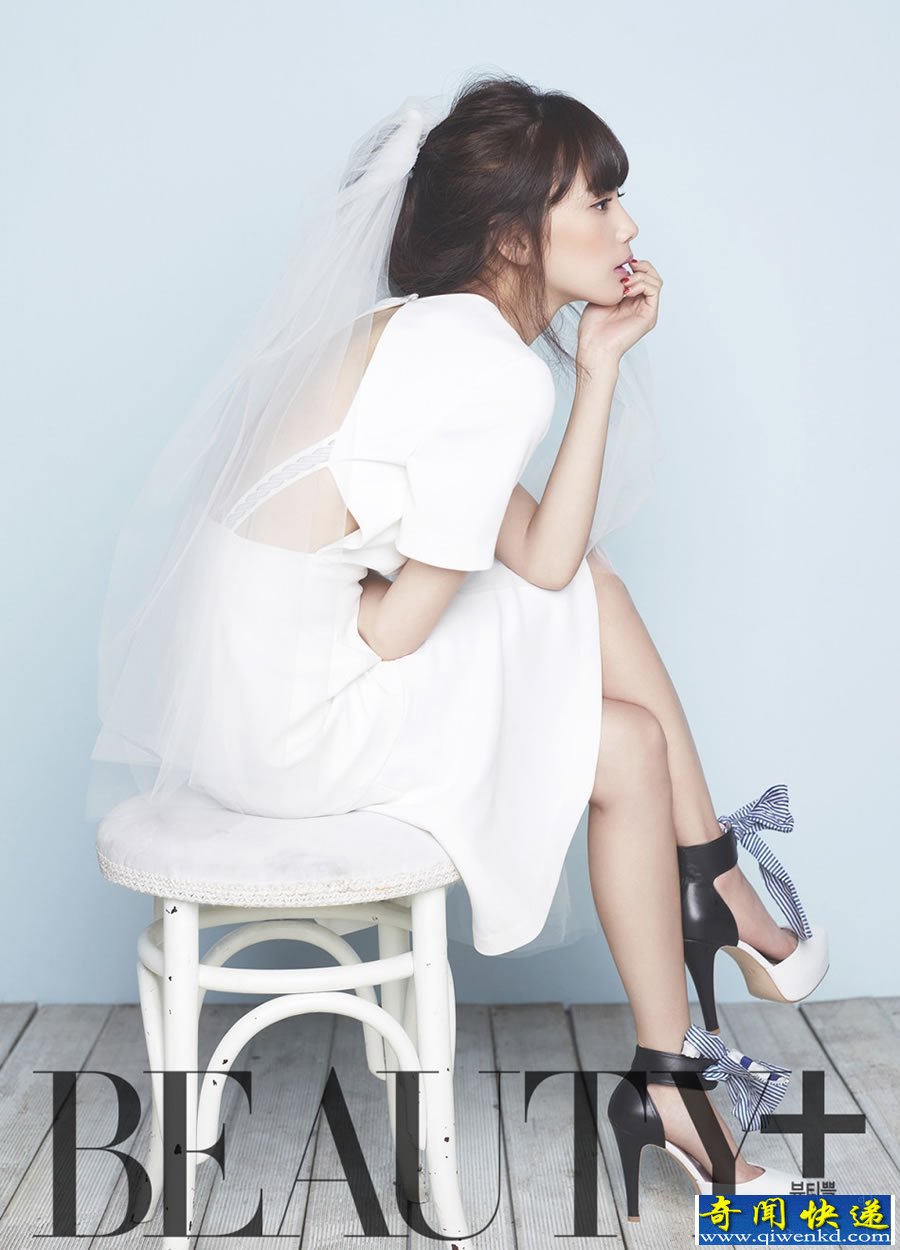 尹胜雅唯美时尚照片 戴头纱演绎最美新娘