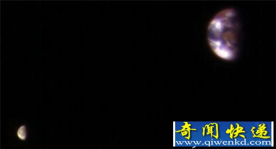 NASA火星探测器传回地球与月球合影 超级震撼!
