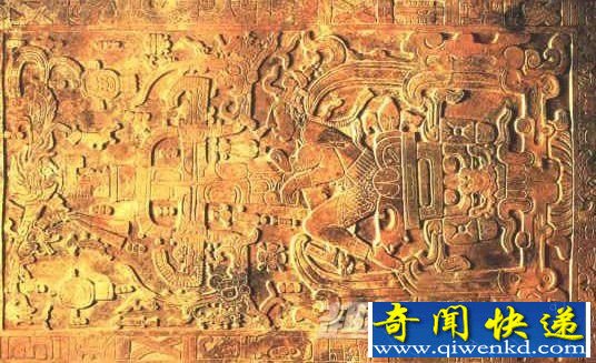 石板上雕刻的单人宇宙飞行器
