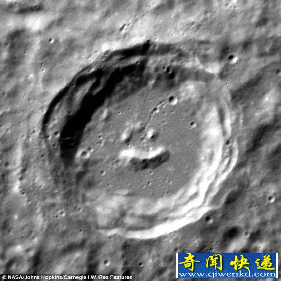水星表面惊现神秘陨石坑 NASA称酷似笑脸