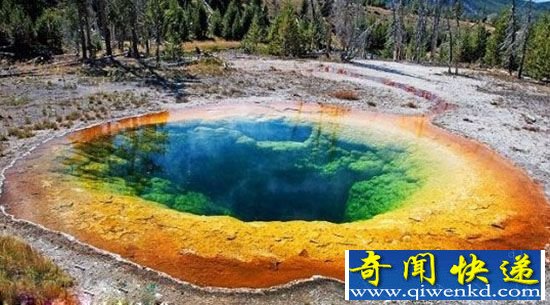 神奇!美国黄石国家公园 彩虹温泉池