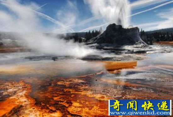 爆!美国黄石公园 火山高温炎热景象