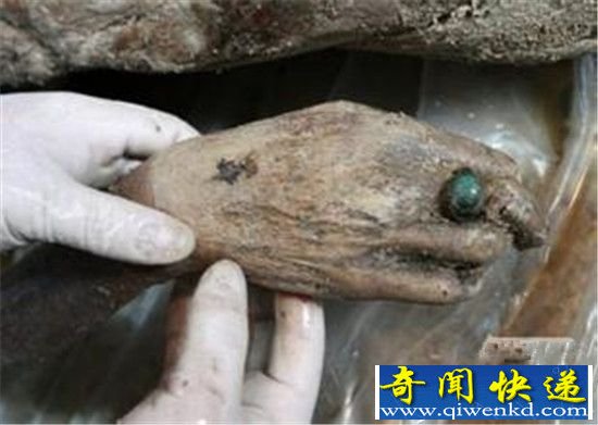 不腐女尸手戴绿宝石 泰州再次出土