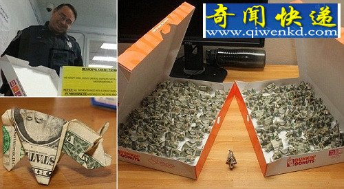 男子不满罚单 纸钞折成小猪交罚款