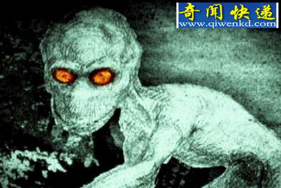 美国十大怪物之一,多佛恶魔(脑袋像西瓜眼睛发绿光)