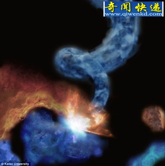 3万光年巨型螺旋分子云外形似猪尾巴(图)