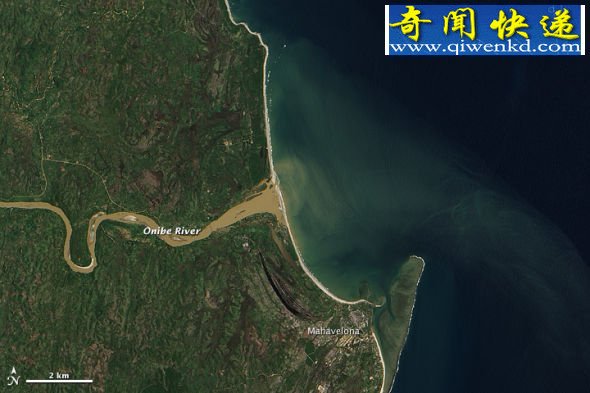 每日卫星照:马达加斯加岛乌河流淤塞 马达加斯加岛乌河流淤塞(图)