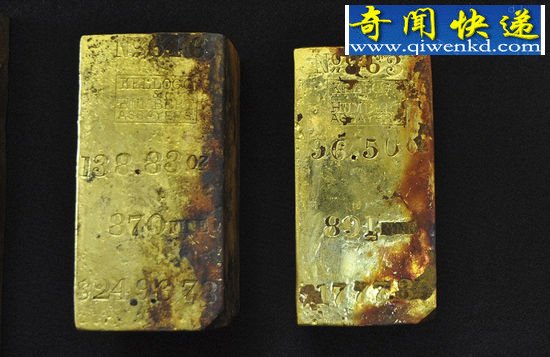 美国寻宝公司从古老沉船中打捞出54斤黄金