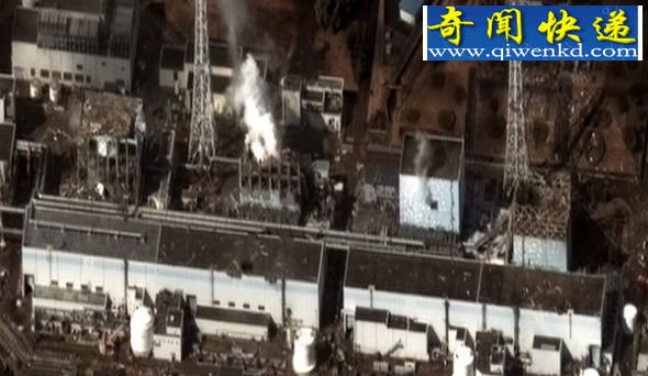 1号、2号、3号和4号反应堆(图片来源:DigitalGlobe/Getty Images) 卫星太空拍日本反应堆爆炸揭示可怕破坏