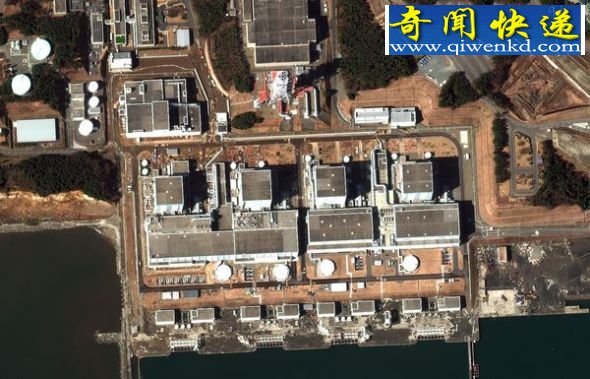 爆炸前的核电站(图片来源:DigitalGlobe/Getty Images) 卫星太空拍日本反应堆爆炸揭示可怕破坏